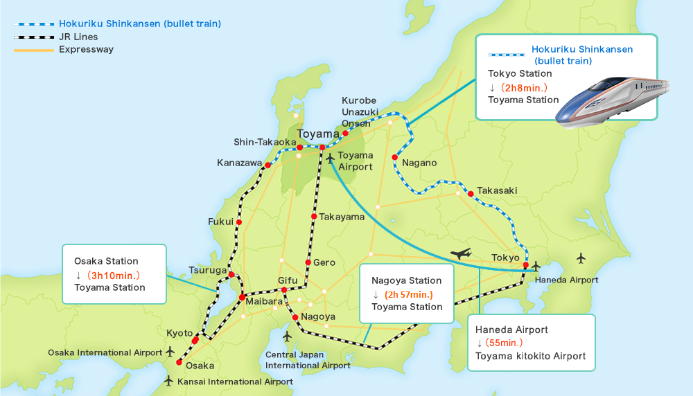 From domestic areas to Toyama