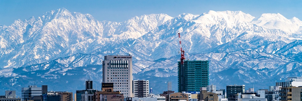 Tateyama Mountains and Toyama City